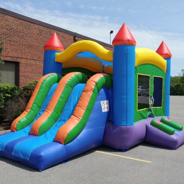 13x19 Rainbow Double Slide Bouncer